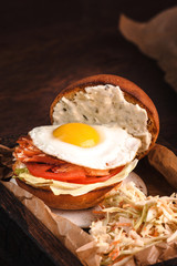 sandwich with cheese and vegetables