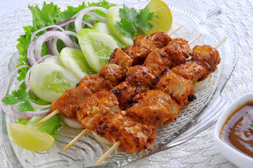 Fish Tikka Boti, Spicy Barbecued Fish Meat on Skewers