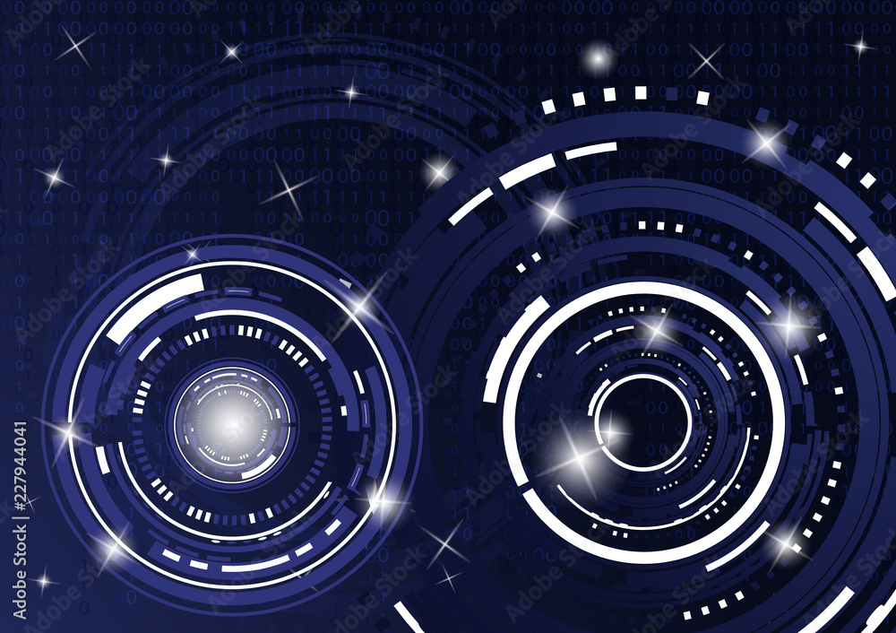 Poster modern abstract technology in design. the concept of communication, innovation. the circle of digita