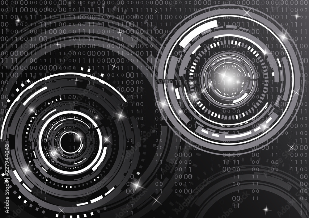 Poster modern abstract technology in design. the concept of communication, innovation. the circle of digita