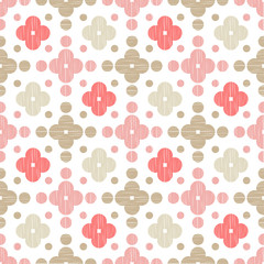 Polka dot seamless pattern. Geometric background. Dots, circles and buttons. Brushwork. Hand hatching. Can be used for wallpaper, textile, invitation card, wrapping, web page background.