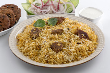 Beef Biryani and Shami Kebab