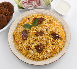 Beef Biryani and Shami Kebab