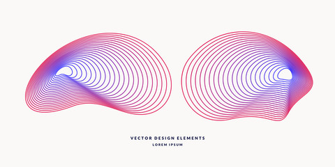 Vector abstract elemetnt with colored lines. Illustration suitable for design