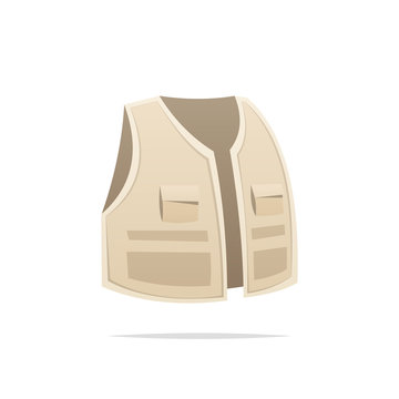 Fishing Vest Jacket Vector Isolated