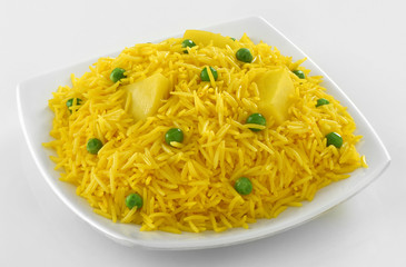 Matar Pulao, Green Peas cooked with Basmati Rice