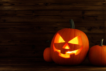 Glowing Halloween pumpkins