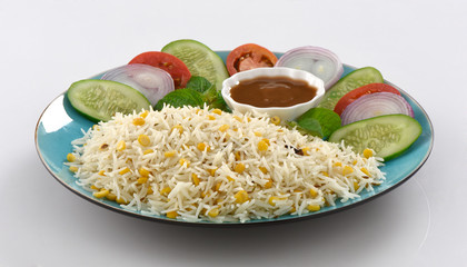 Chan Dal Khichri or Khichdi with Salad