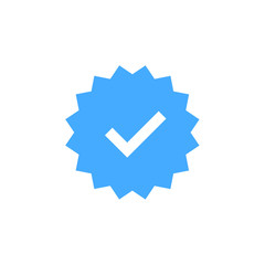 Approved icon. Profile Verification. Accept badge. Quality icon. Check mark. Sticker with tick. Vector illustration.