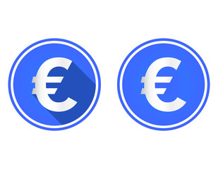 Euro round flat icon, currency icon