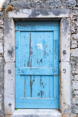 Old, blue door in Trogir - Croatia