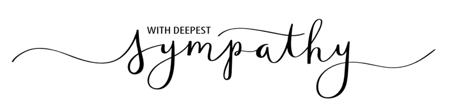 WITH DEEPEST SYMPATHY brush calligraphy banner