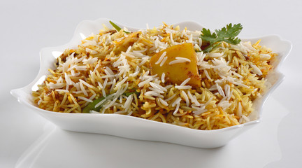 Delicious and Spicy Potato Biryani