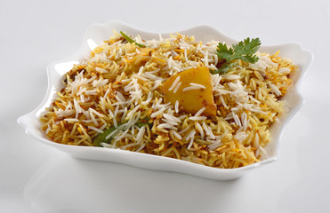 Delicious and Spicy Potato Biryani