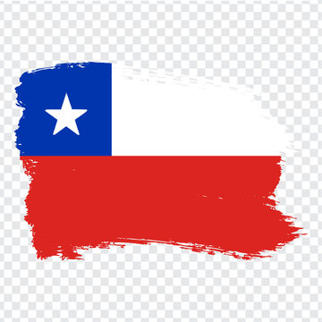 Flag Chile, brush stroke background.  Flag of  Chile on transparent background. Stock vector.  Flag for your web site design, logo, app, UI. Vector illustration EPS10.