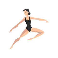 Ballet dancer, beautifull slim ballerina dancing vector Illustration on a white background