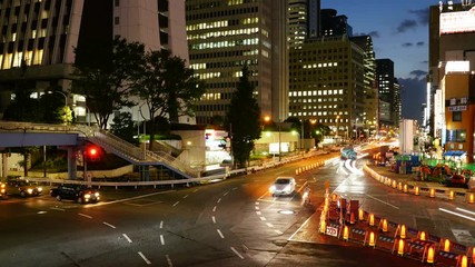 東京夜景・タイムラプス・新宿・4k