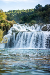 Obraz premium Waterfall in Croatia - Krka national park (park narodowy Krka w Chorwacji)