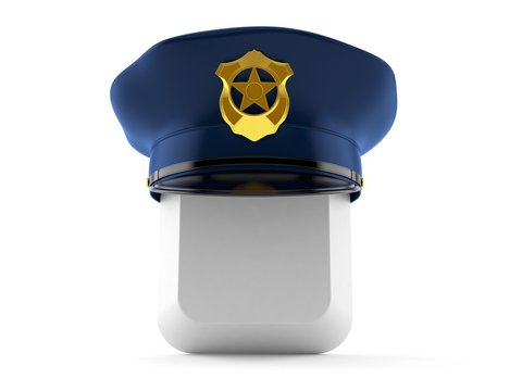 Computer key with police hat