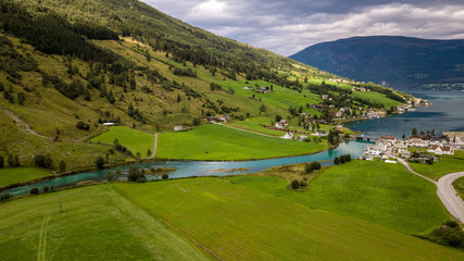 Fototapeta premium view of the village