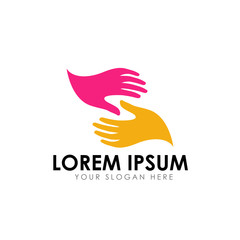 hand care logo design template. hand care vector icon illustration