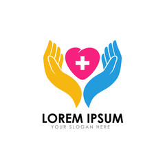 heart care logo design template