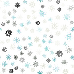 Light Blue, Yellow vector seamless background with xmas snowflakes.