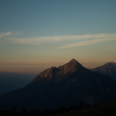 sunset in mountains