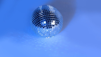 Fototapeta na wymiar beautiful disco ball on yellow background isolated.