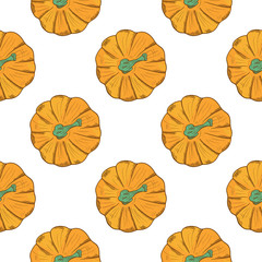 Pumpkin. Thanksgiving. Texture, seamless, wallpaper. Sketch