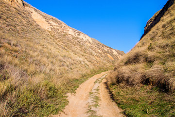 dirt road in the clay mountains of Stanislav