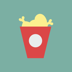 Silhouette icon basket with chicken