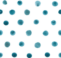 Vector watercolor circles seamless pattern (tiled). Retro hand drawn circles ornament. Round shapes pattern. Round shapes. Painted ornament. Grunge colorful rounds shapes.