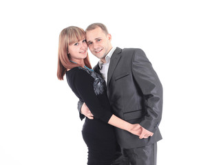 portrait of a beautiful young couple.isolated on white
