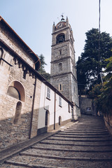 Bellano Como Lake - Italy SEPT 2018 - old church in the small village of Bellano . lombardy.
