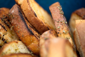 close up of toaste bread