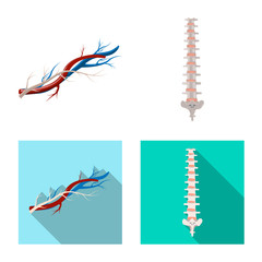 Isolated object of body and human logo. Set of body and medical stock vector illustration.