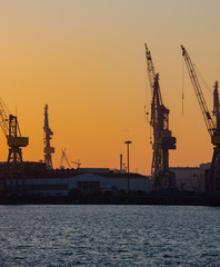 Fototapeta premium Landungsbrücken und der Hamburger Hafen