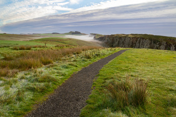 Mist at Peel crags, Northumberland
