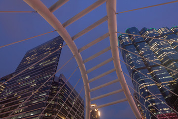 Uprisen angle Chong Nonsi skywalk (Sathon - Naradhiwas Intersection) in Bangkok,Thailand