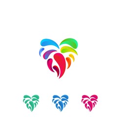love abstract logo, full color