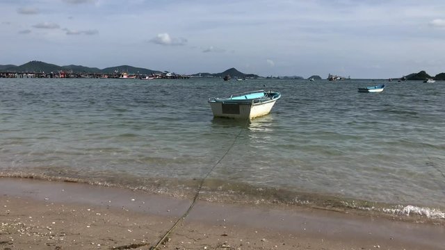 boat on the beach. 