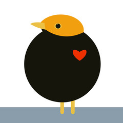 bird  vector illustration flat style front side
