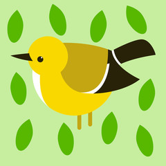 tit bird   vector illustration flat style profile side