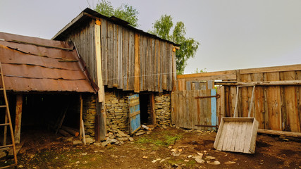 old wooden house in the village