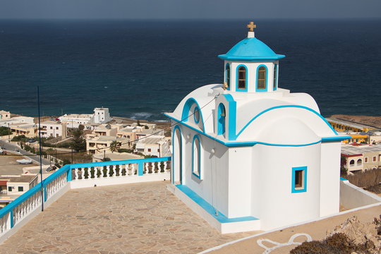Church Agia Paraskevi in Arkasa on Karpathos in Greece