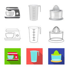 Vector illustration of kitchen and cook icon. Collection of kitchen and appliance stock vector illustration.