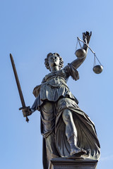 fountain with lady justice in Frankfurt