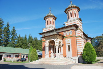 Fototapeta na wymiar Exterior of Sinaia Monastery in Romania