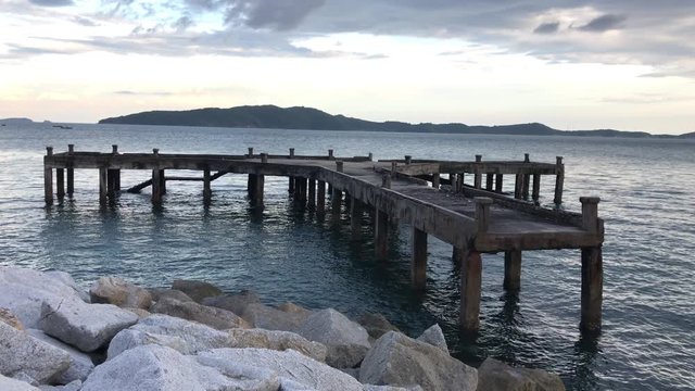 Old concrete pier. 